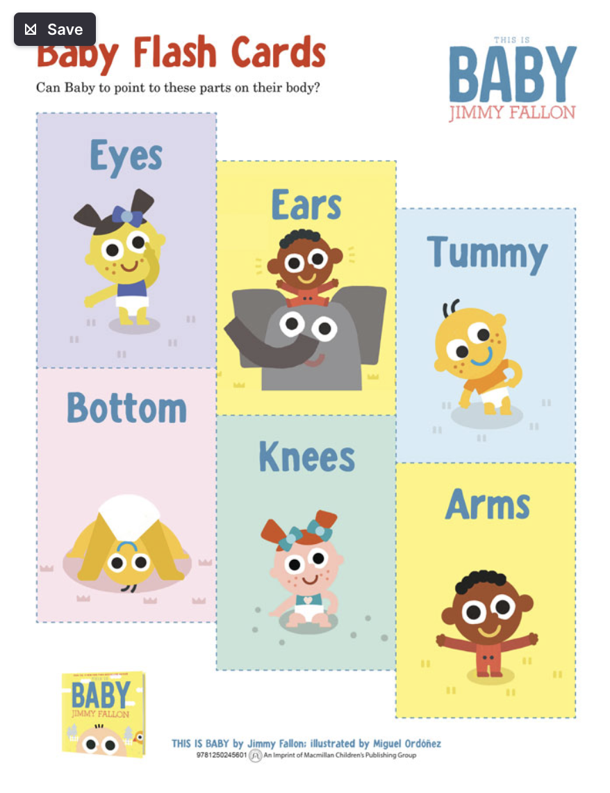 BABY Flash Cards activity sheet